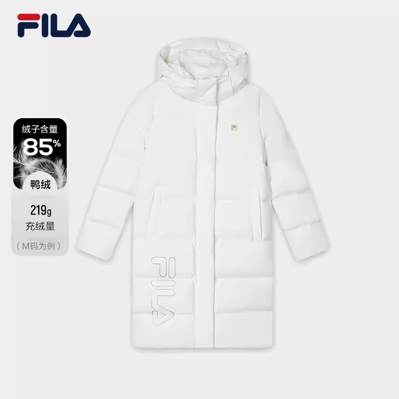 FILA斐乐中长款羽绒服运动秋冬时尚保暖连帽外套F11W347901F