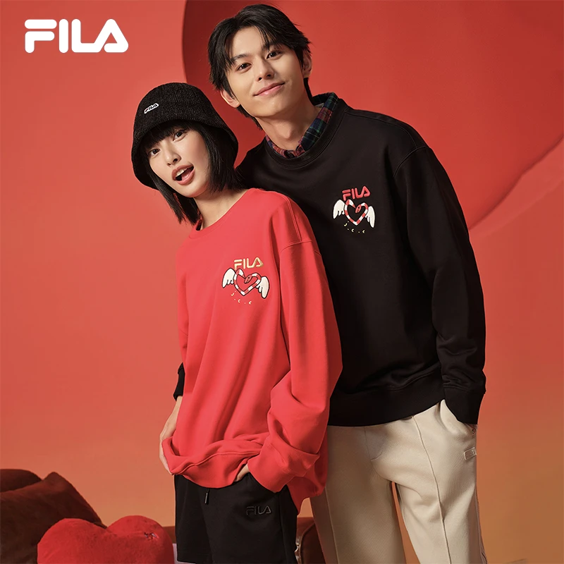 FILA叕运蛇 斐乐情侣款新年氧气卫衣女2025春季新款长袖上衣男