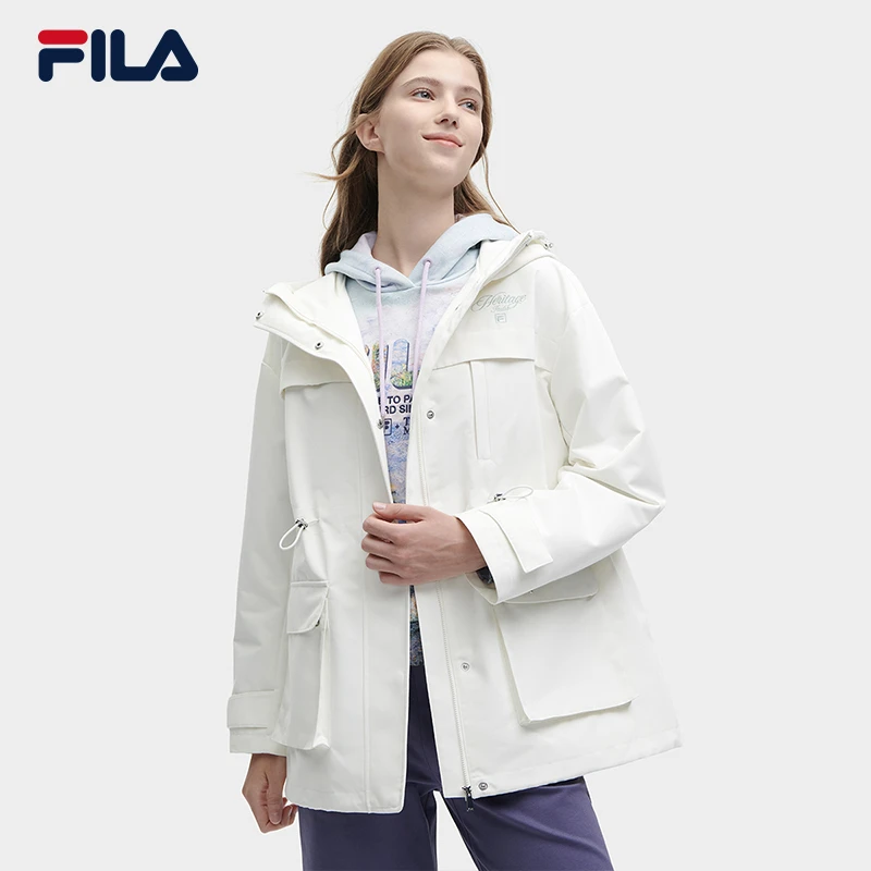 FILA/斐乐女 冬季新款【3M新雪丽高效暖绒】休闲连帽棉服F11W348913