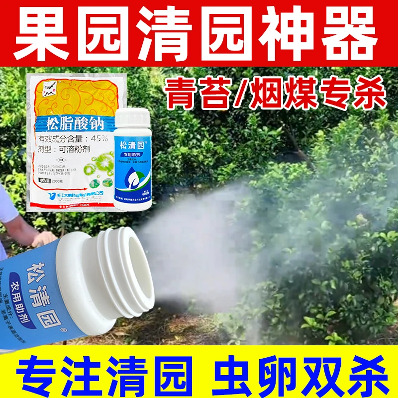 【青苔烟煤专杀】大鹏松脂酸钠松清园果树柑橘介壳蚧壳虫矢尖蚧粉蚧