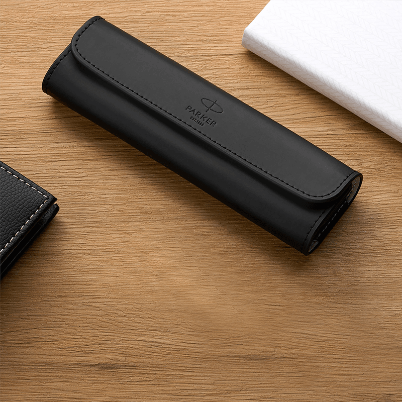 PARKER/派克翻盖皮质笔套黑色标准派克原装正品笔袋皮质翻盖护笔