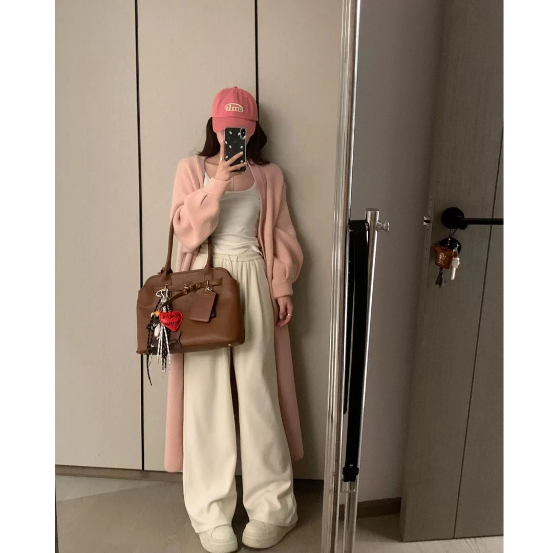 12慵懒开衫外套纯色宽松温柔风高级感韩版毛衣针织秋冬时尚中长款