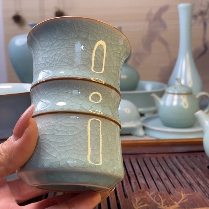 瓷片原产地汝瓷茶筒一级