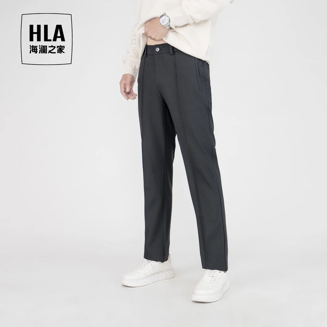 【松紧腰】HLA海澜之家休闲裤男25新轻商务时尚系列单褶裤子男秋