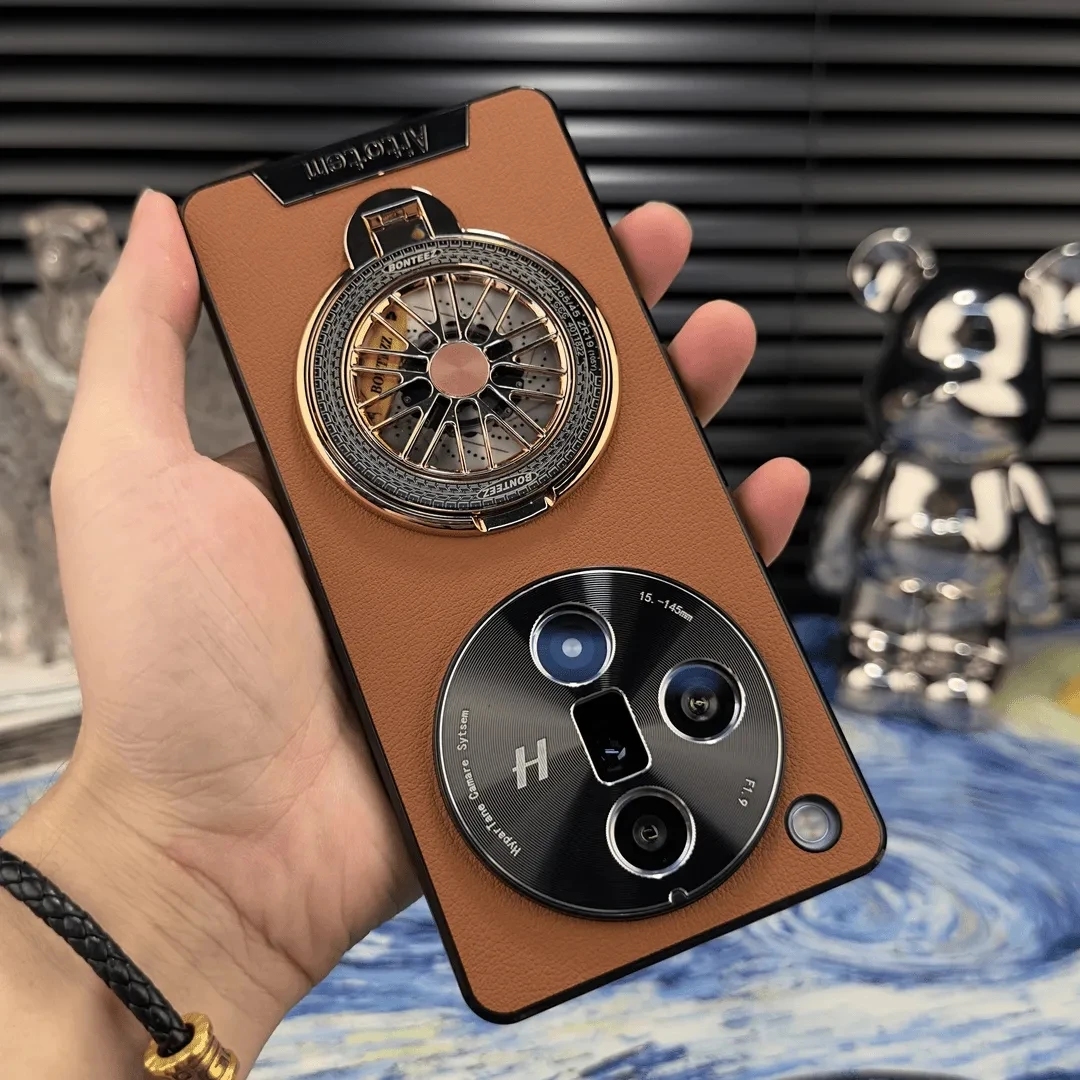 适用oppo findx7手机壳解压陀螺支架Findx7Ultra素皮防摔保护网红