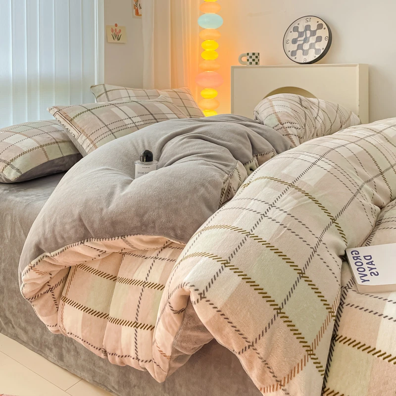 冬季牛奶绒被套单件双面绒被罩雪花绒被单毛绒单人学生宿舍加绒被