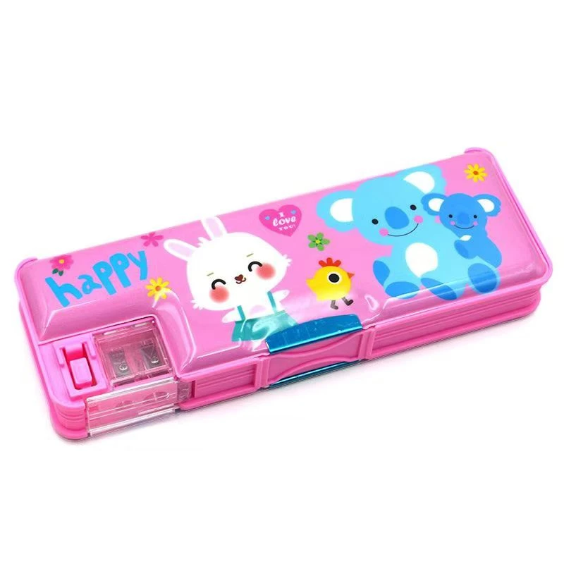【阿九】幼儿园小学生铅笔塑料文具盒双面双开儿童铅笔盒