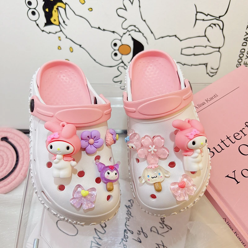 女童凉鞋2025夏季新款卡通美乐帝防滑洞洞鞋公主网红儿童水晶拖鞋