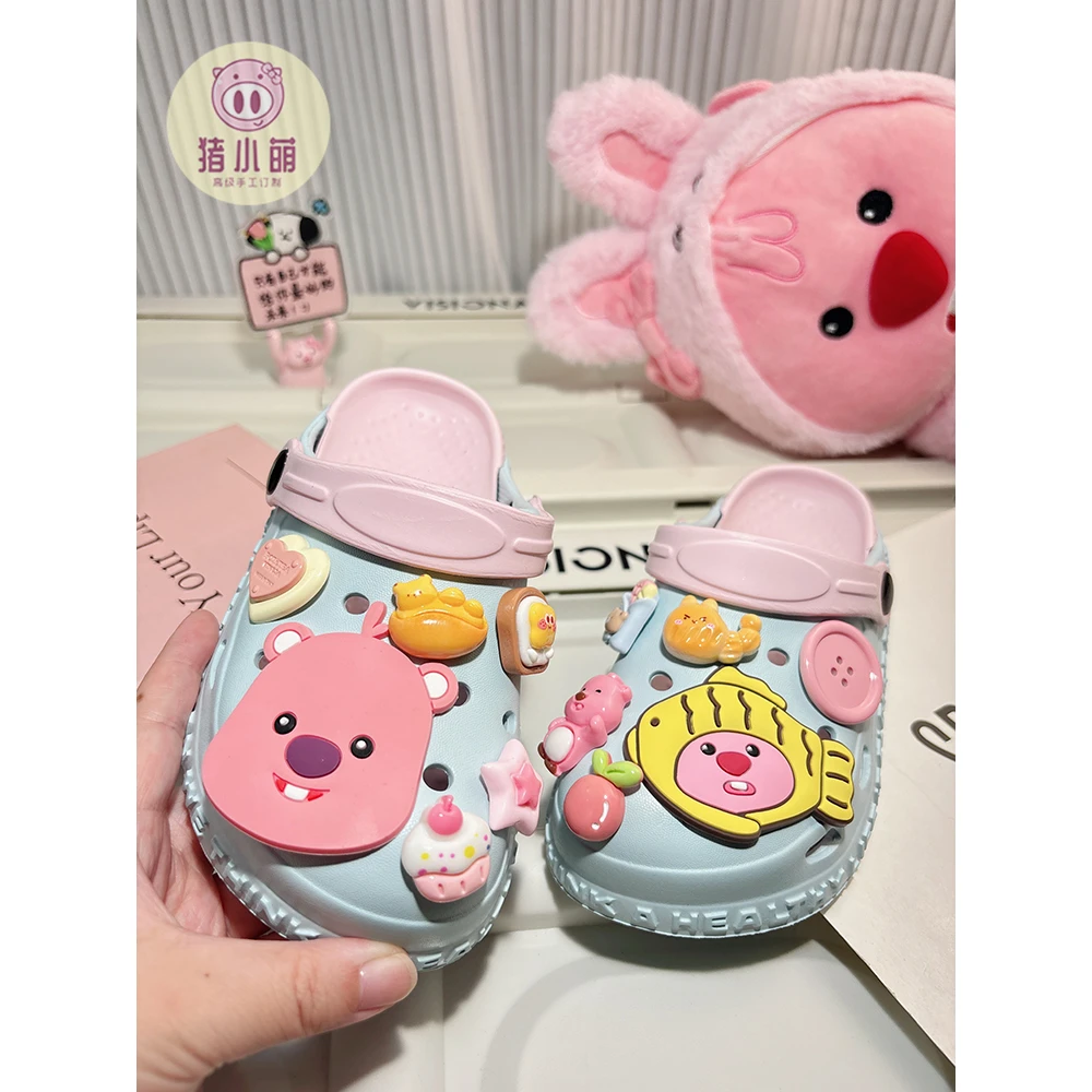 儿童卡通拖鞋女孩凉拖女童夏季2025新款包头洞洞鞋防滑eva软底