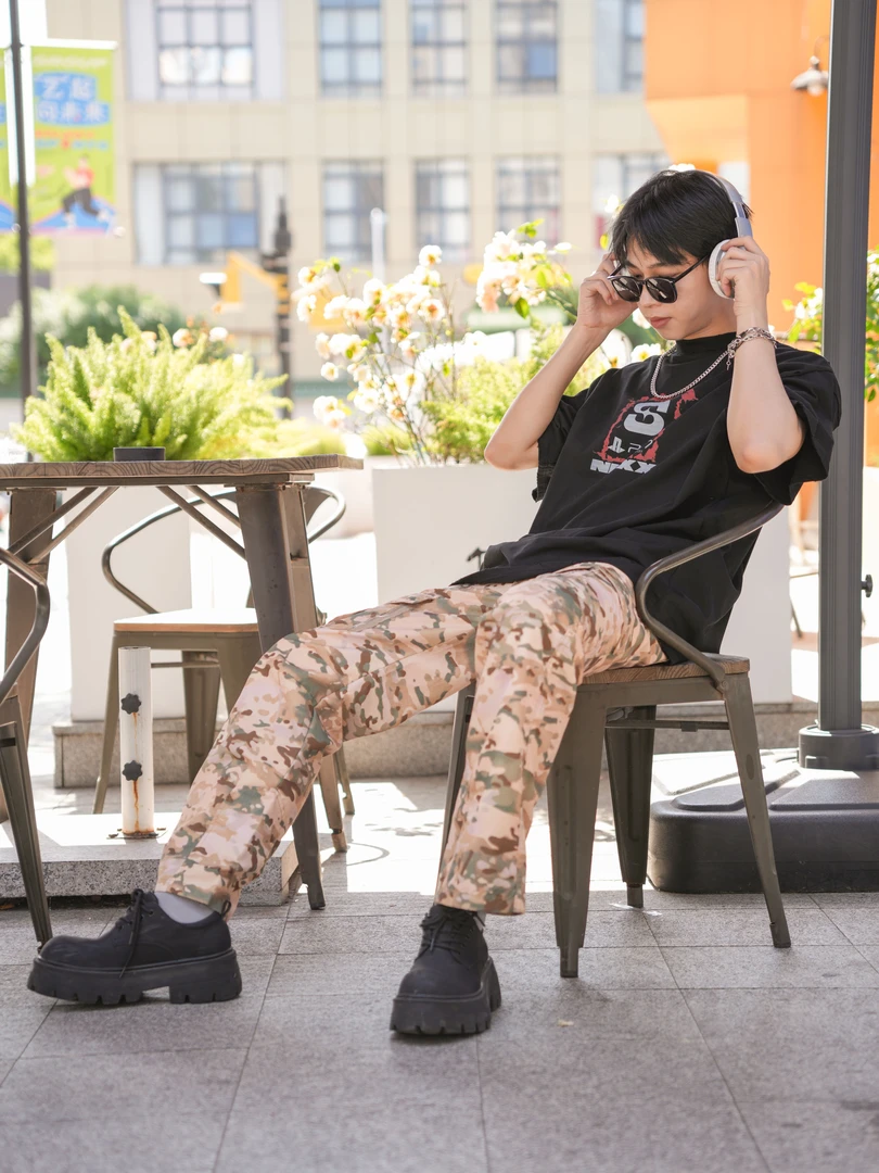 A【清货】潮牌美式休闲复古沙漠迷彩长裤工装多口袋直筒男街头痞帅