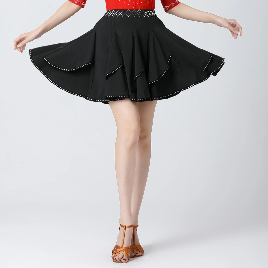 跳舞裙子新款广场舞水兵舞半身裙吉特巴三步踩舞台表演大摆裙短裙