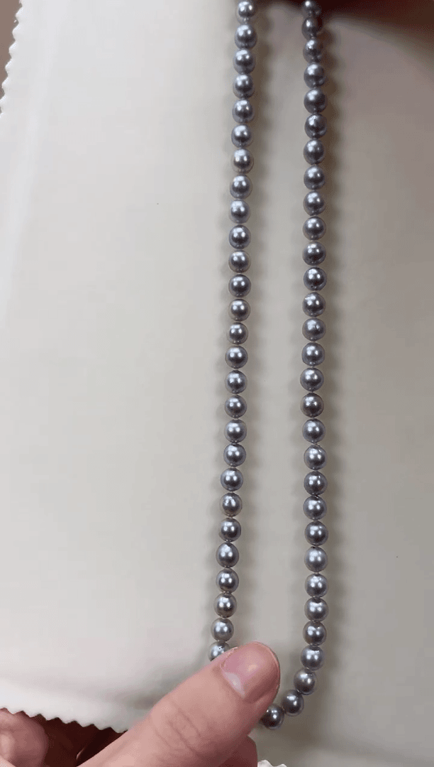 【闪购商品】海水珍珠项链未镶嵌真多麻满珠链6-7mm