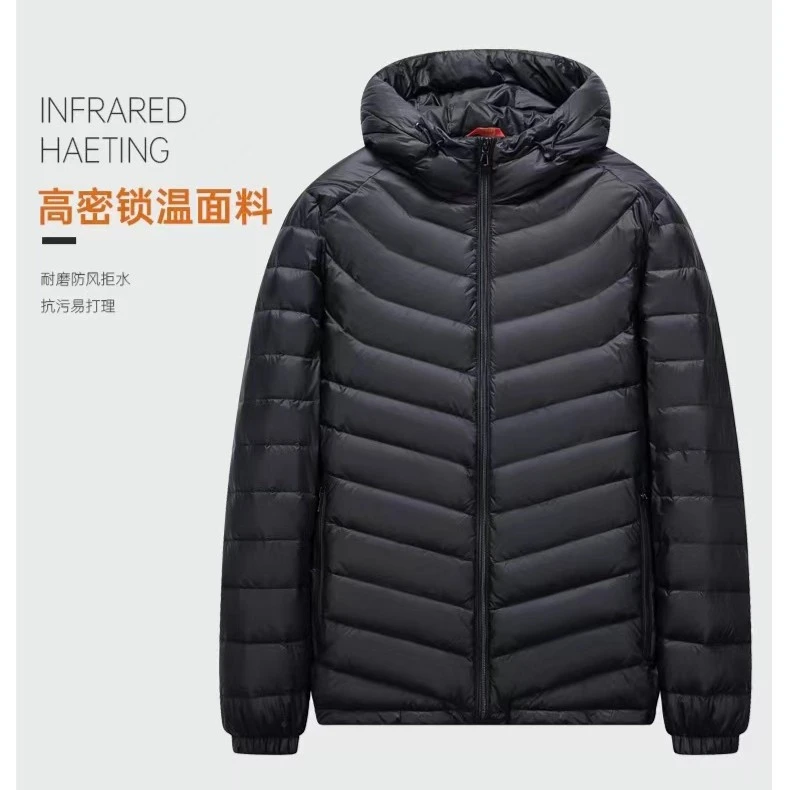 轻奢男士连帽厚款羽绒服防风防风耐磨秋冬高密锁温
