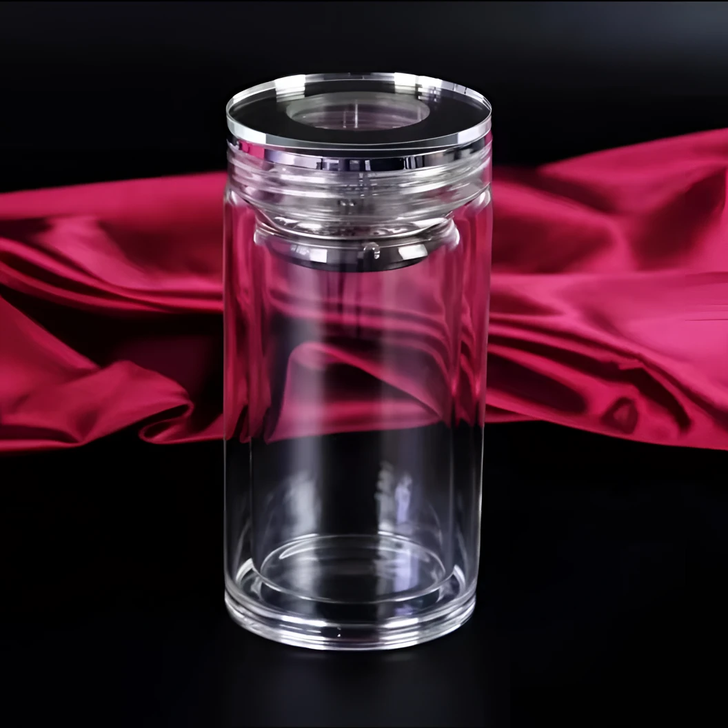 带盖玻璃杯便携家用透明男女双层定制加厚大容量耐热泡茶水杯子