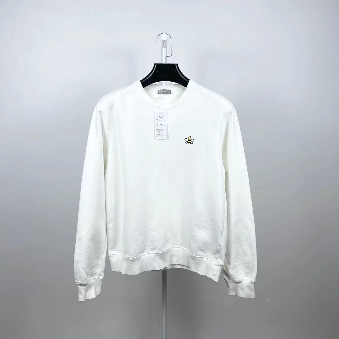 DIOR/迪奥/99新/白色 小蜜蜂 刺绣 卫衣/尺码M