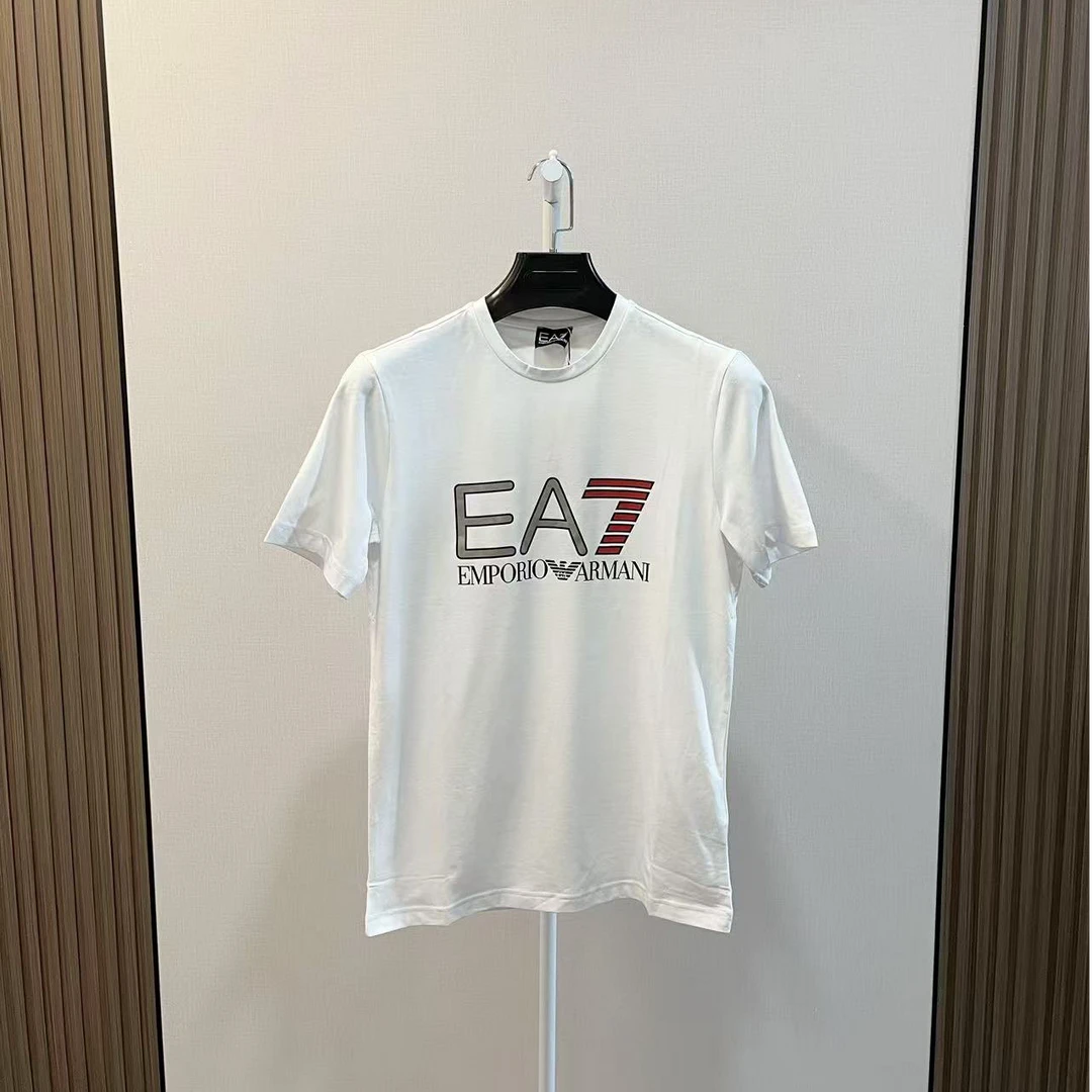 全新未使用 GIORGIO ARMANI/阿玛尼 /白色EA7字母logo休闲短袖T恤