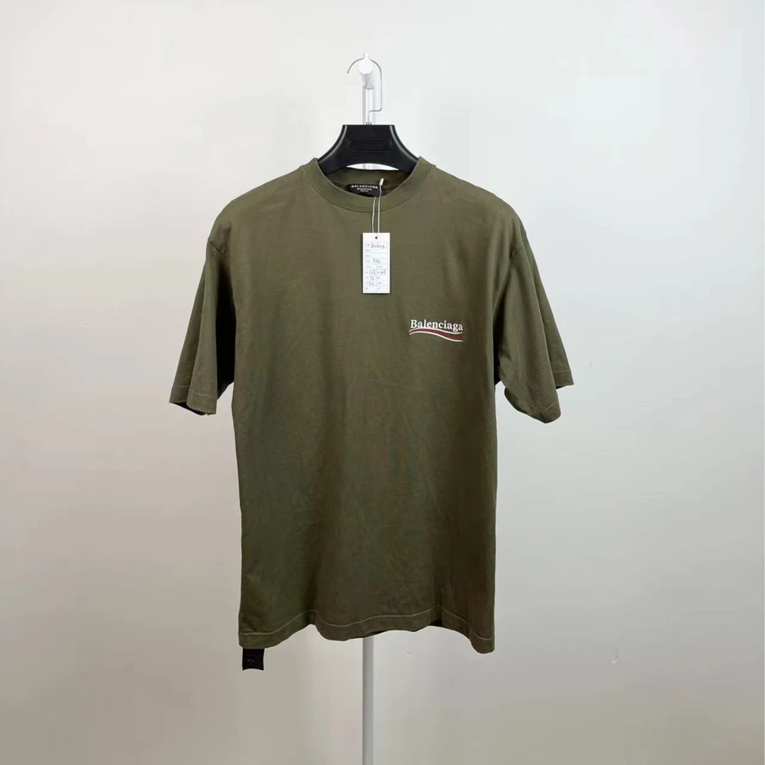 Balenciaga/巴黎世家准新/墨绿色 可乐 刺绣 休闲短袖/XXS码休闲