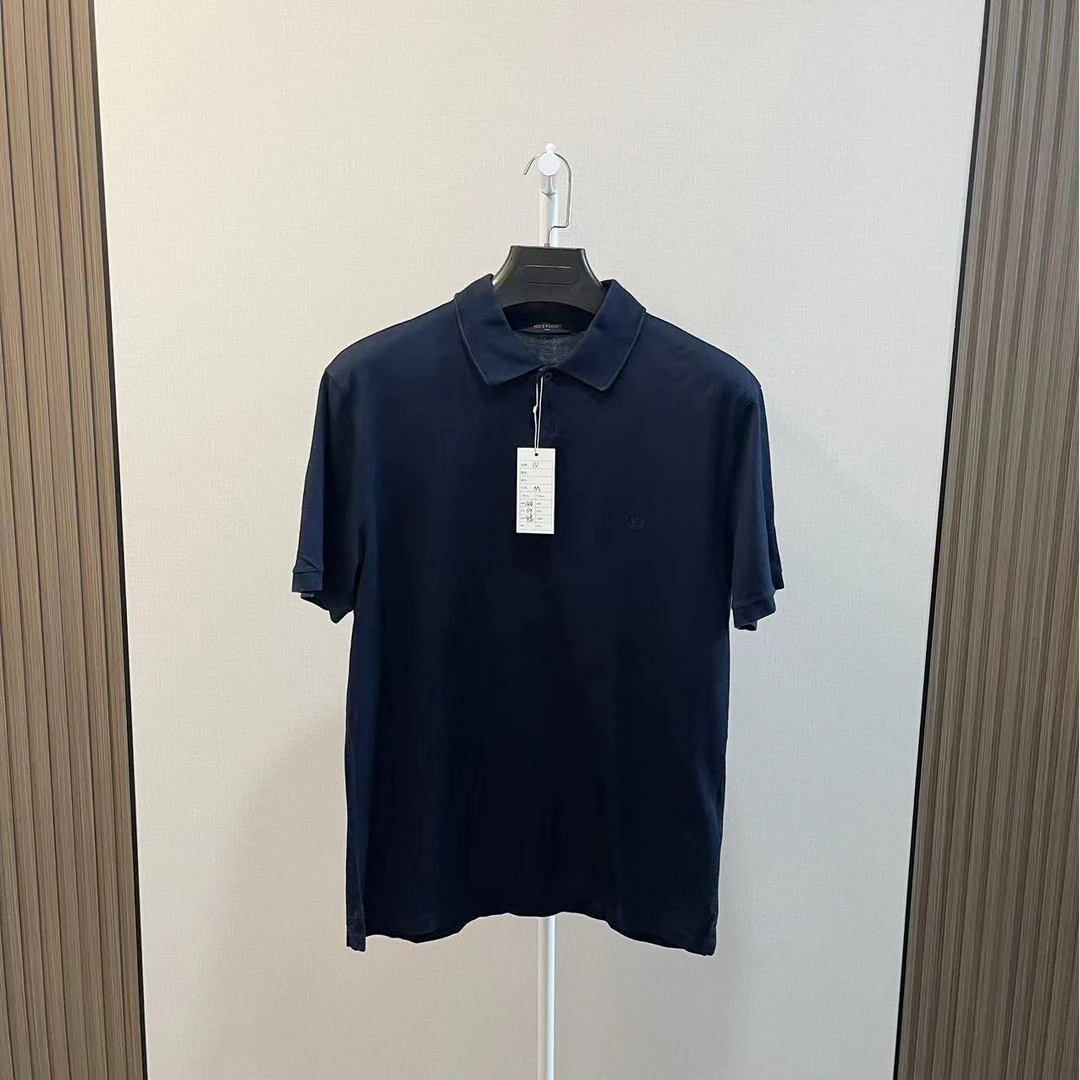 99新 LouisVuitton/路易威登 /藏蓝色刺绣小logo短袖polo衫/尺码M