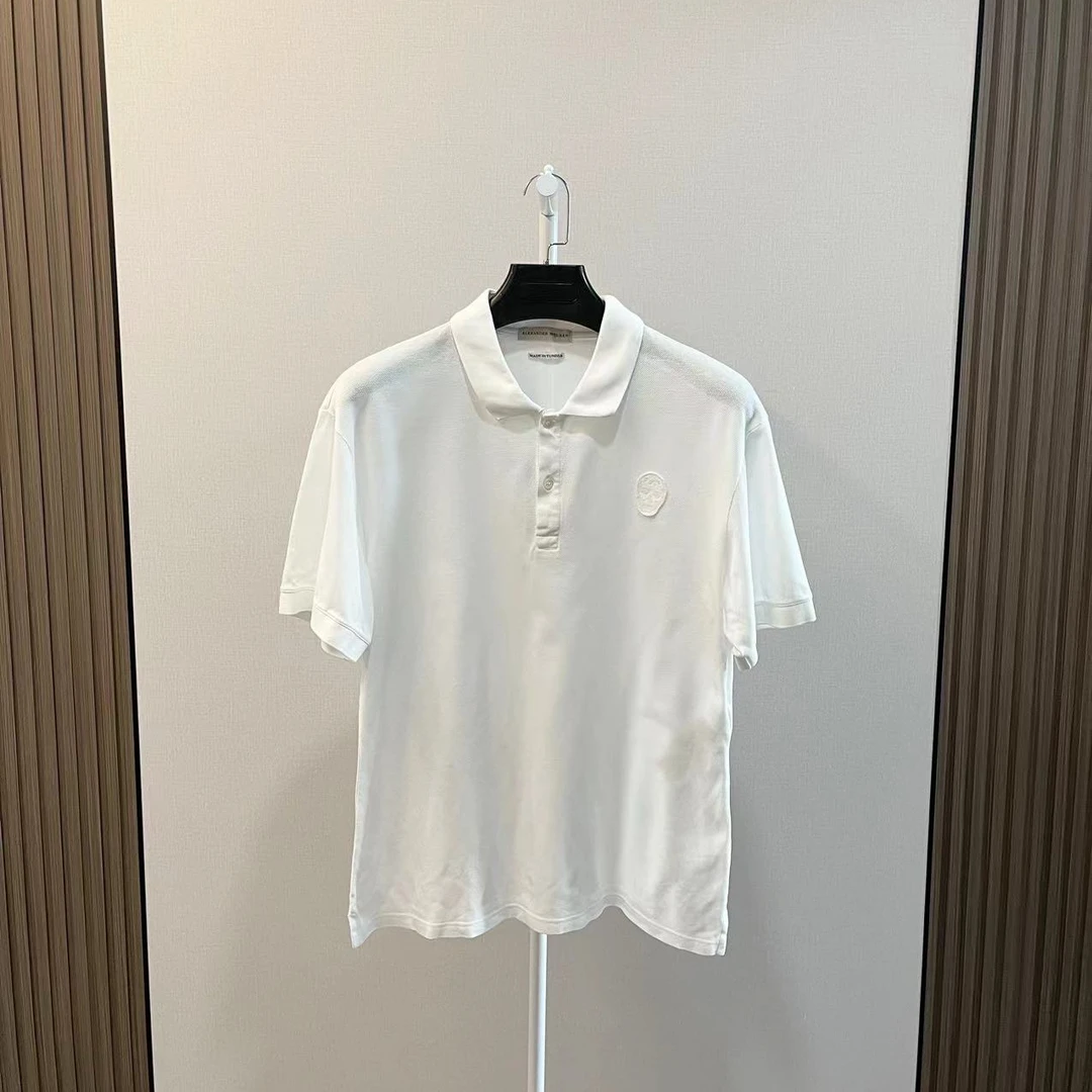 Alexander McQueen/亚历山大·麦昆/99新/经典白色短袖polo/L码