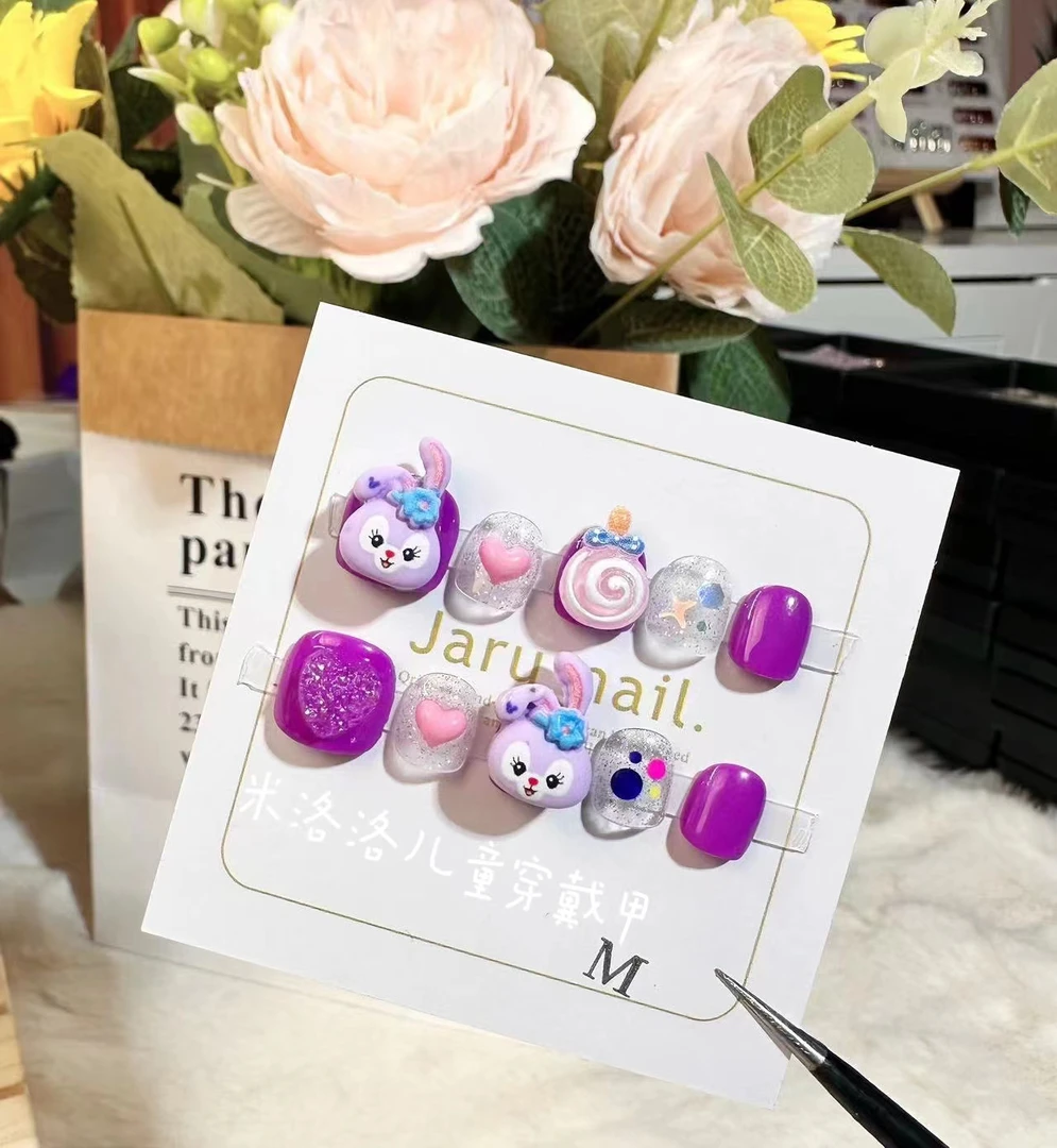 【星黛露】宝宝穿戴甲可爱卡通动画纯手工可美甲穿戴甲片款式美甲片