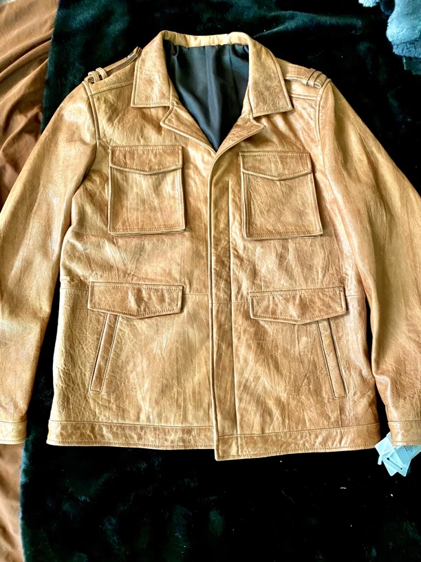 男士复古羊皮树纹猎装