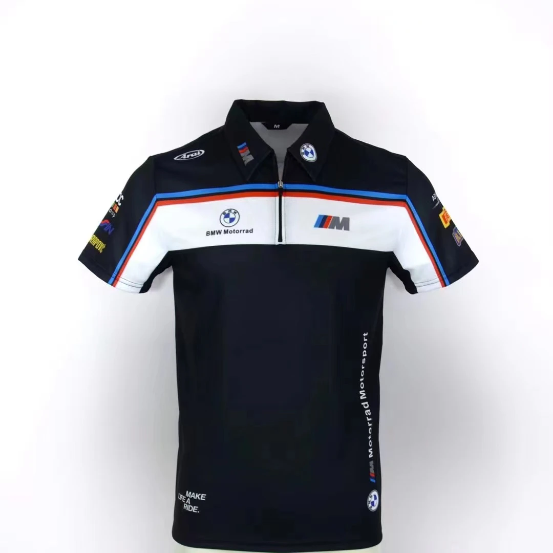 夏季新款宝马摩托车骑行速干短袖BMW水鸟机车吸汗透气休闲POLO衫