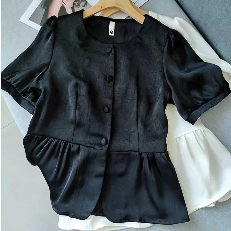 Eolfi美美服装店466高级感醋酸缎面衬衫