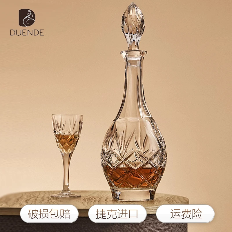 意大利DUENDE洋酒杯高脚威士忌酒杯套装酒樽水晶玻璃高档5件套