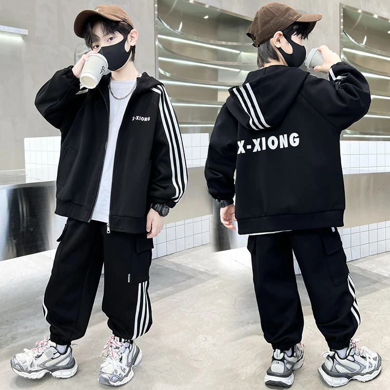男童套装春秋儿童洋气韩版运动中大童休闲男孩潮衣服童装2025新款