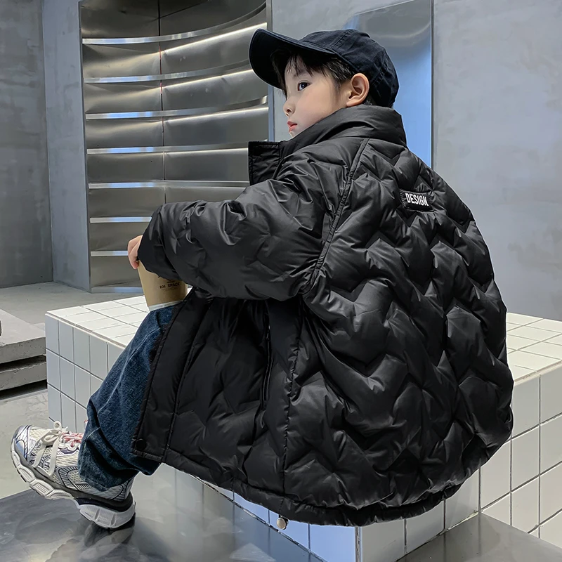 男童羽绒服冬季儿童洋气中大童韩版男孩帅气小童加厚中长款童装潮