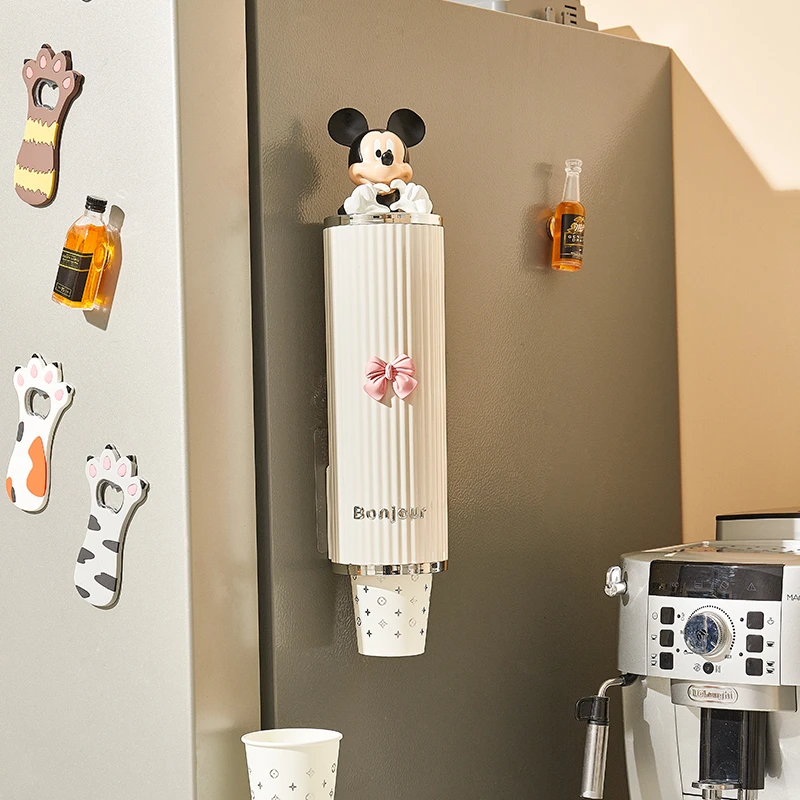 一次性杯子取杯器家用简约杯架客厅日式奶白壁挂式水杯置物架轻奢
