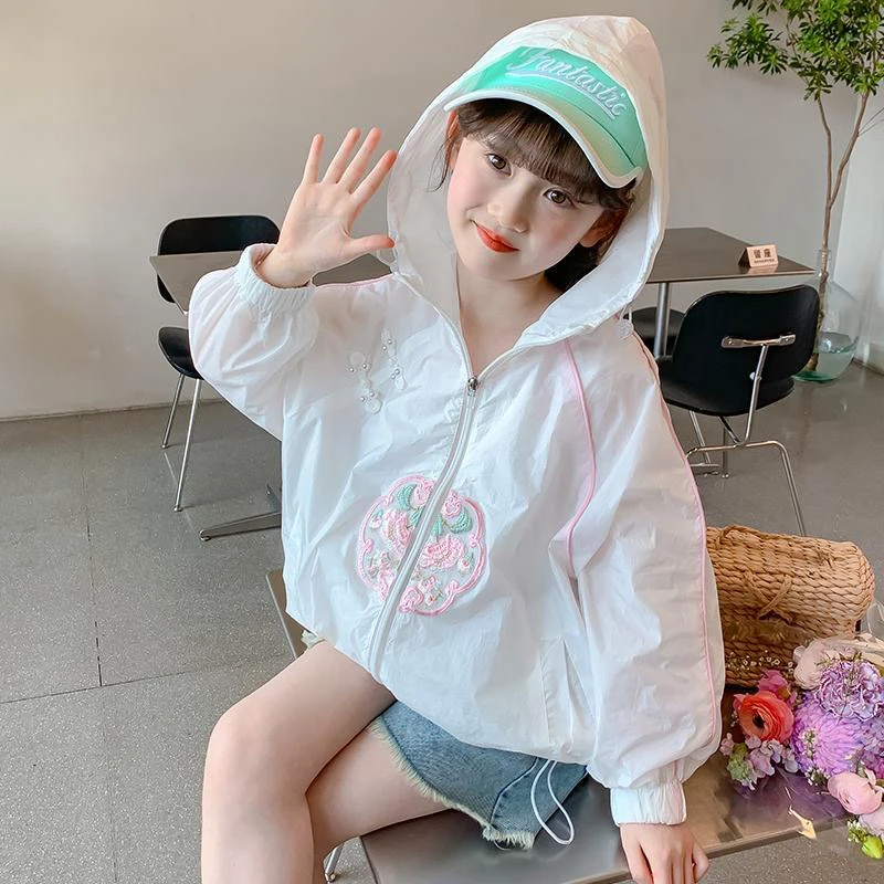 女童夏装防晒衣外套2024新款洋气儿童防晒服女孩中式国风夏季上衣