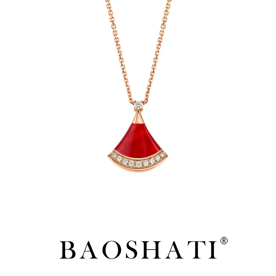 单小裙子项链百搭时尚轻奢扇子吊坠XL-5059女款时尚小众首饰品