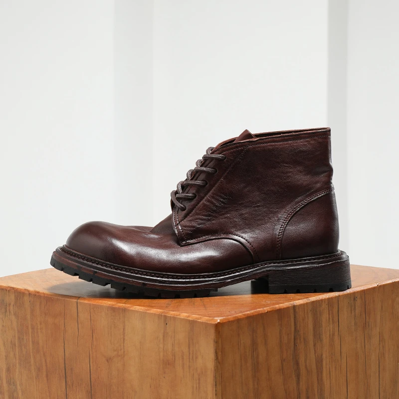 IGESHI爱革仕【贪狼星】水洗马皮高档马丁靴男士高帮皮鞋工装短靴