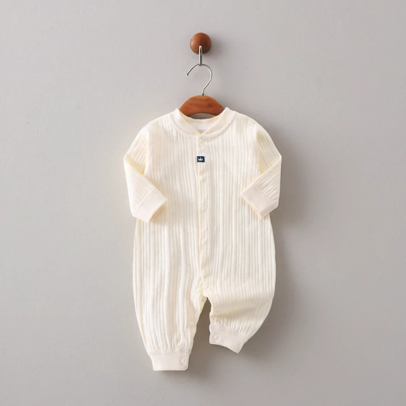 婴儿连体衣春秋衣服宝宝纯棉家居服0-3月新生儿哈衣睡衣打底春装
