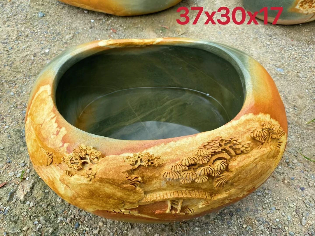 肇庆端砚复古茶盘天然绿端原石一体工夫茶台客厅茶桌摆件茶海茶几