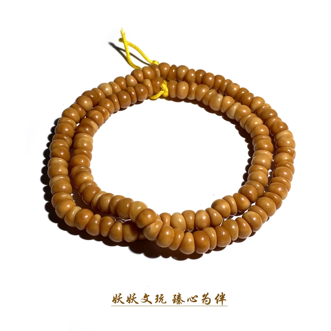 【P822】精挑龙脊菩提老料玉化蒜瓣大肠108长串120颗7-8mm左右