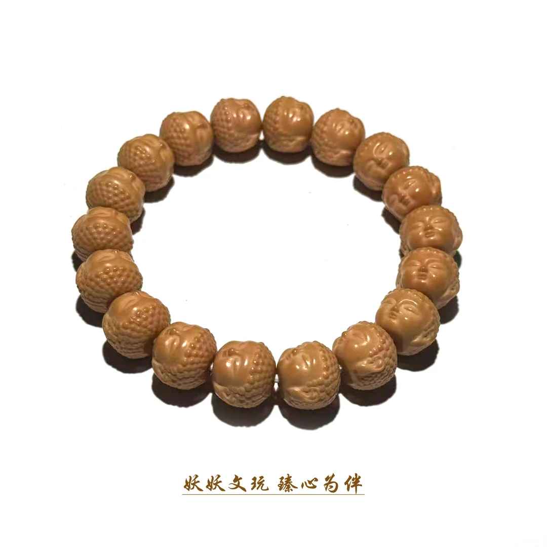 【HT111】猴头雕刻"宝宝佛"圆珠手串尺寸14mm左右 高归圆度精工细作