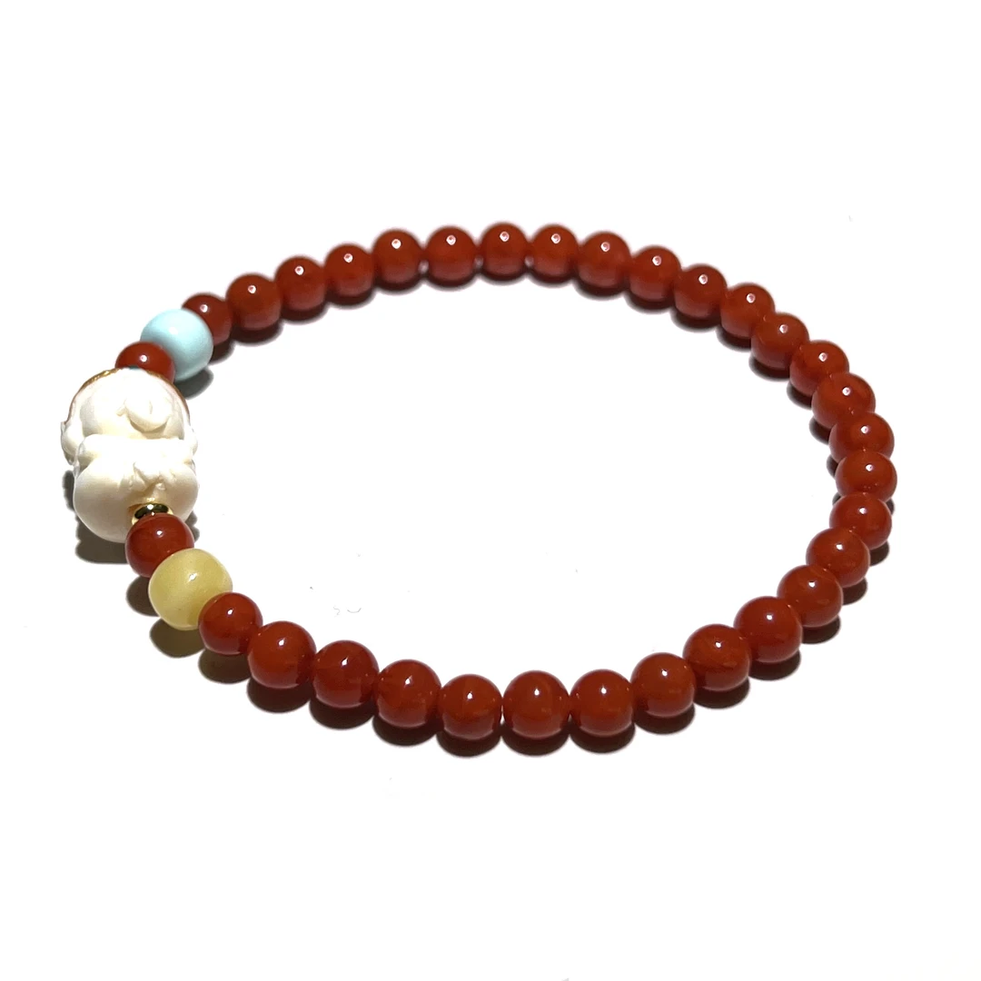 【s28】南红圆珠设计款手串5mm左右精美叠戴单圈百搭简约风