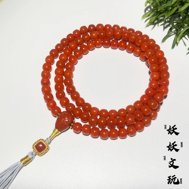 【NH50】南红保山精抛108老型设计款 精美搭配尺寸6mm左右