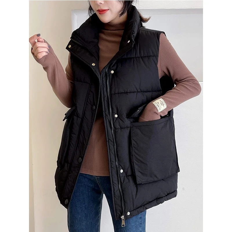 冬季爆款中长款羽绒服马甲女2023秋冬季新款洋气减龄时尚百搭无袖