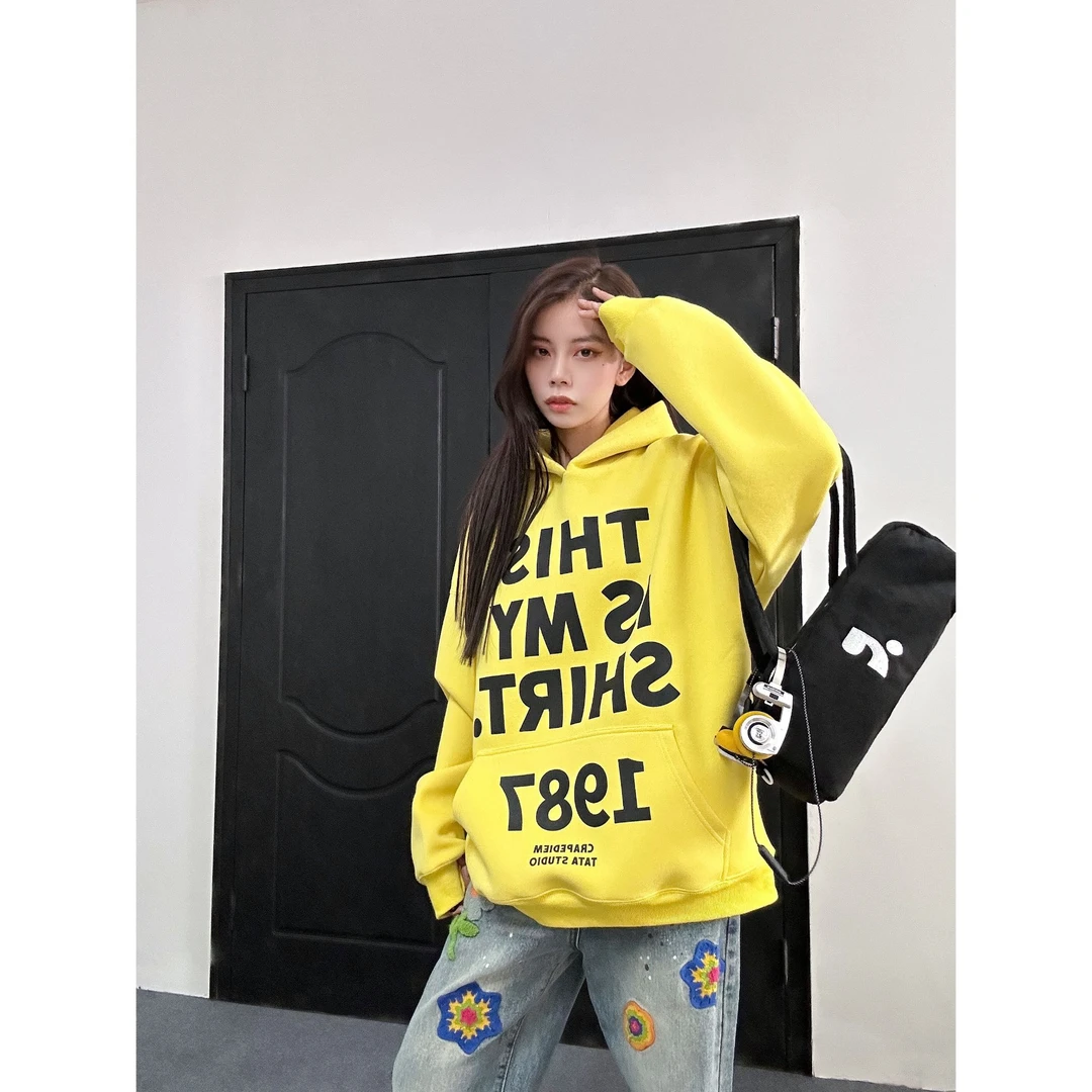 【字母卫衣】460克重磅加厚高街潮牌套头连帽卫衣宽松情侣男女同款