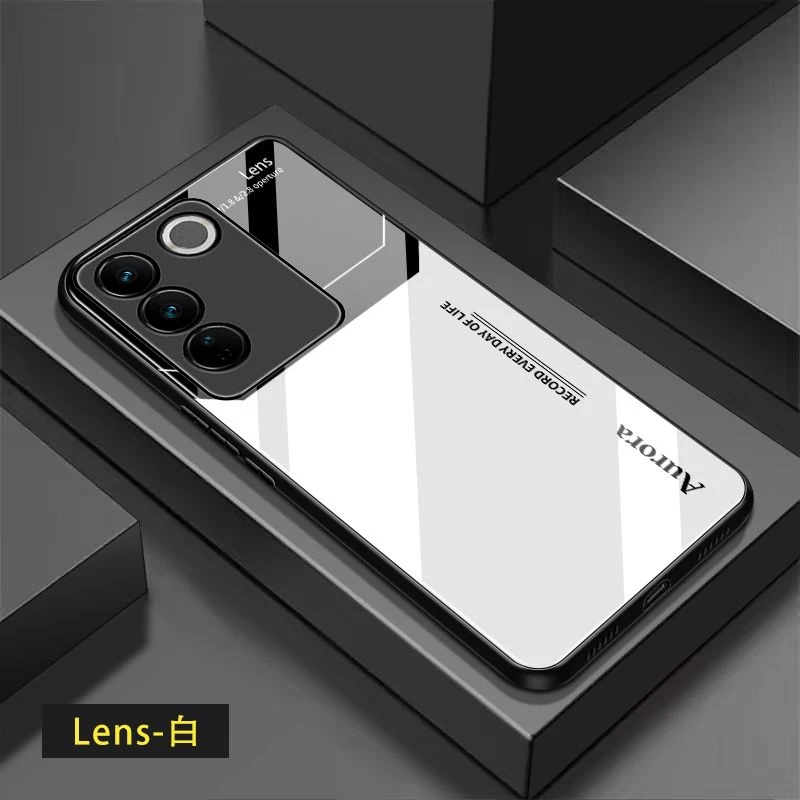 适用【vivo S16】方块玻璃后盖设计高颜值防摔耐脏手机壳