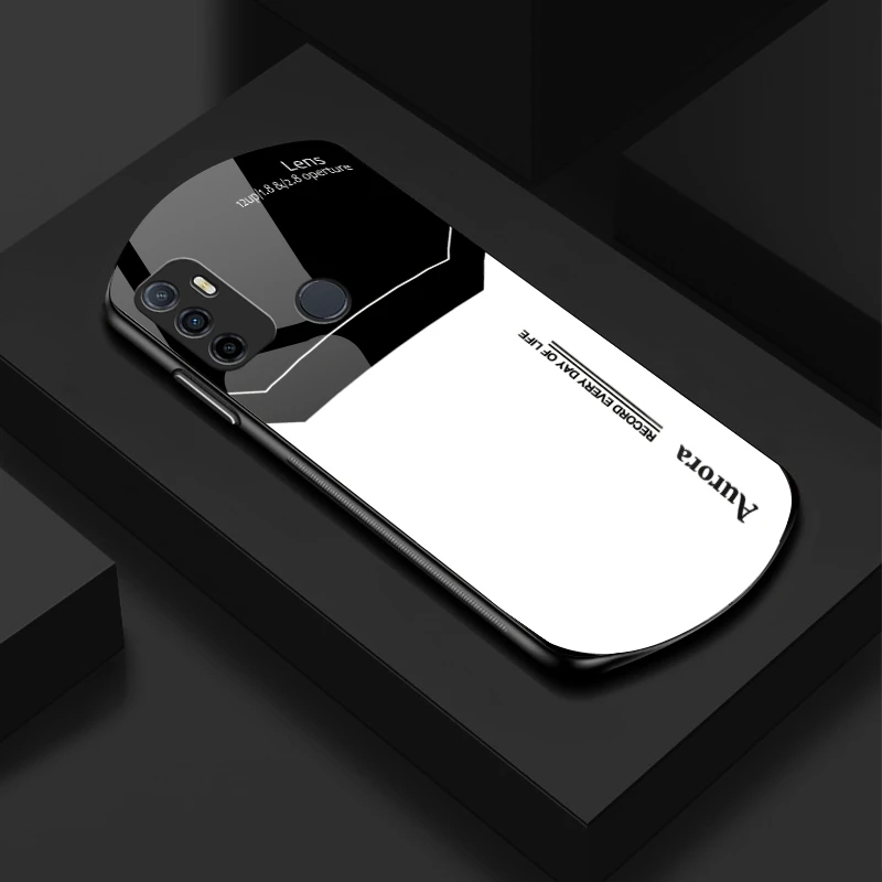 新款弧形玻璃！适用【OPPO A32】简约设计防摔软边全包手机壳