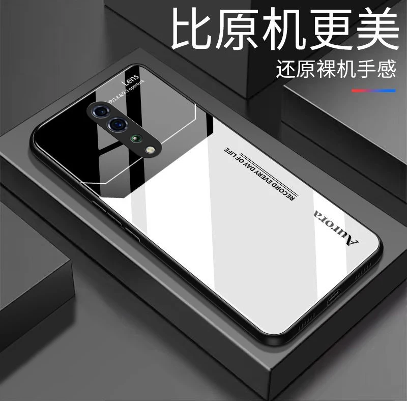 适用于【OPPO RenoZ】方块玻璃后盖设计高颜值防摔耐脏手机壳