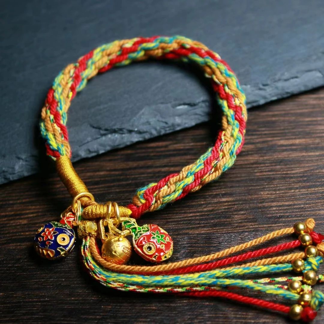 藏式编织吞金兽手绳一家三口人C两旺情侣款编绳装扮布置套餐