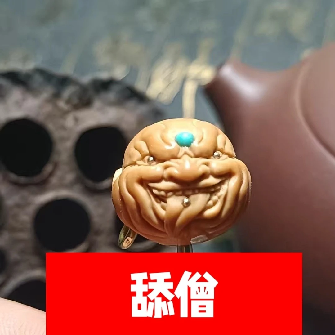 猴头核桃雕刻《火眼金睛舔僧恶僧》1.6+单颗顶珠/配串神器不泡药
