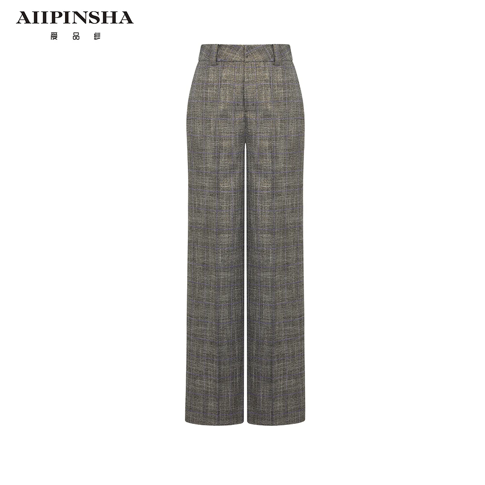 琴老板爱品纱【南法之约】设计师气质时尚修身千鸟格西裤E5FP064PYM