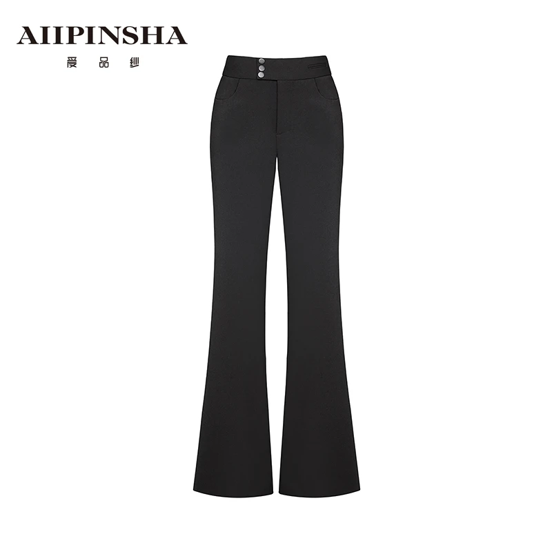 琴老板爱品纱【慕斯弹力裤】时尚显瘦百搭休闲修身喇叭裤E4SP487PTU