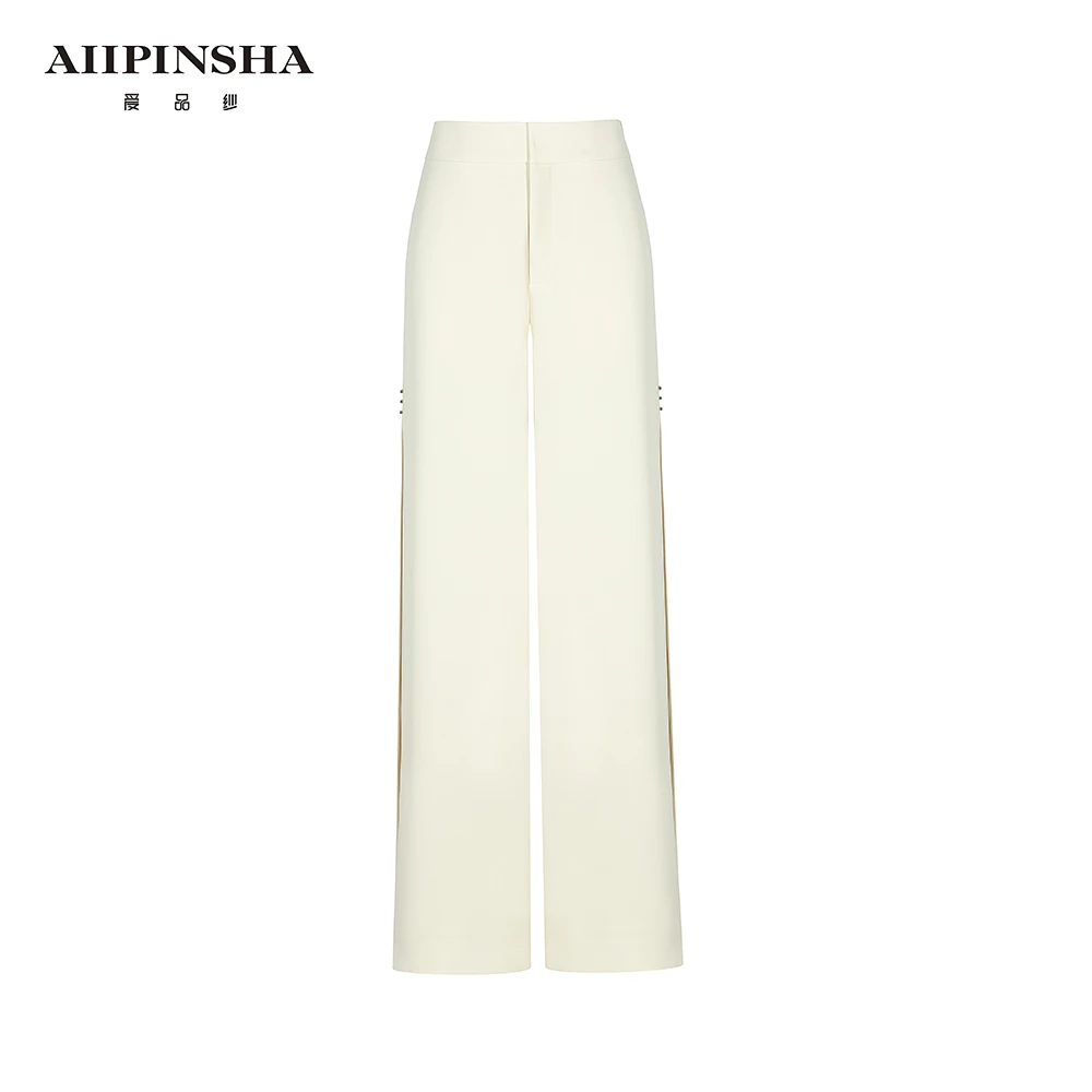 琴老板爱品纱【都市经典】西裤气质裤杏仁黄直筒百搭裤子E5SP110PUB